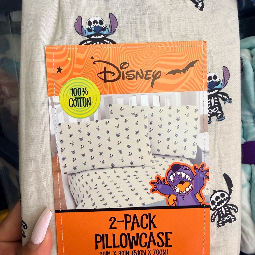 Disney Halloween Pillowcase Set - Cream and Black